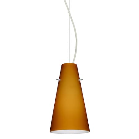 Cierro Cable Pendant, Amber Matte, Satin Nickel Finish, 1x9W LED